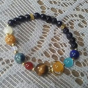Solar System Bracelet with Planets & Stars